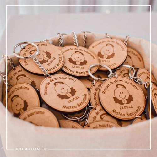 Llaveros En Mdf Personalizados Comunión Bautismo X 30 0