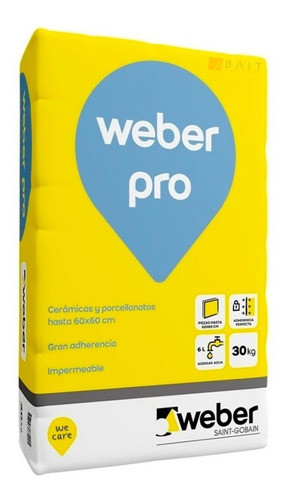 Pegamento Porcellanato Weber Pro 30k Gris 1
