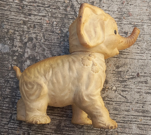 Antiguo Muñeco Goma Elefantito Elefante Piel Rose C/detalle 0