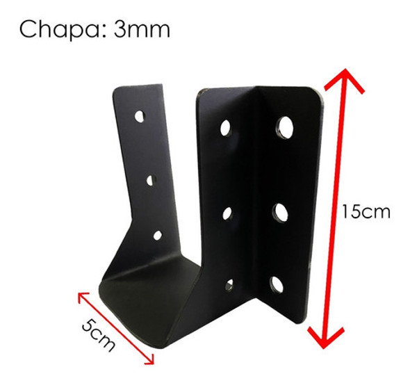 8 Suportes Para Vigas Pergolado 5x15cm 3mm Madeiramento 1 8 Suportes Para Vigas Pergolado 5x15cm 3mm Madeiramento 1