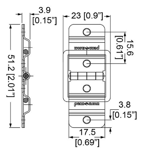 Bisagra Pequeña Con Tope Penn Elcom P1945 X 2 Unidades 1