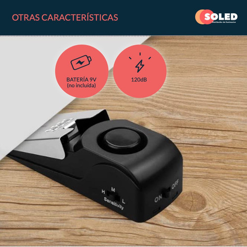 Alarma Sonora Puertas Tope Antirrobo 120db 1