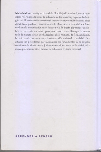 Maimonides. Aprender A Pensar. Centro/congreso 1