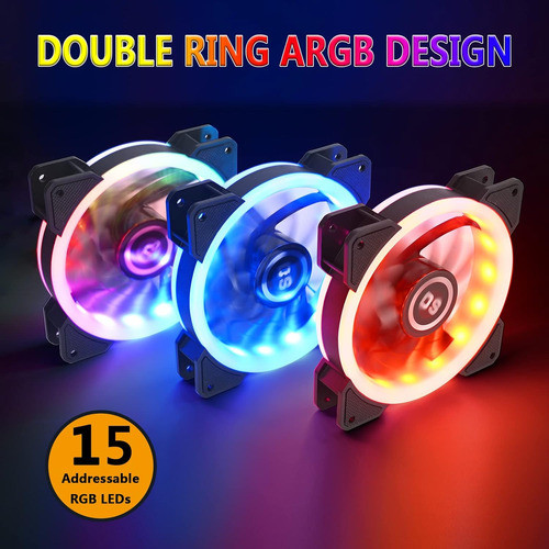 Cooler Rgb Pc 120mm Pack X3 + 2 Tiras Led Rgb 1