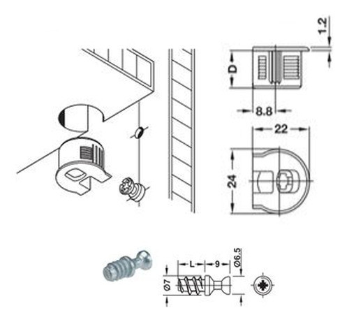 Rafix Hafele Blanco Por 100 Unidades (caja Y Perno) 1