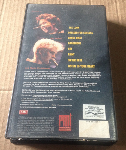 Vhs Roxette - Look Sharp Live 1