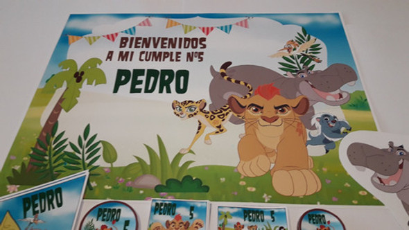 Combo Cumple La Guardia Del Leon Cartel Banderines Candybar 0