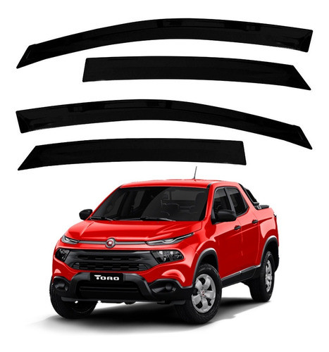 Jogo Calha Chuva Defletor Fumê Fiat Toro 2017 2018 2019 2020 0