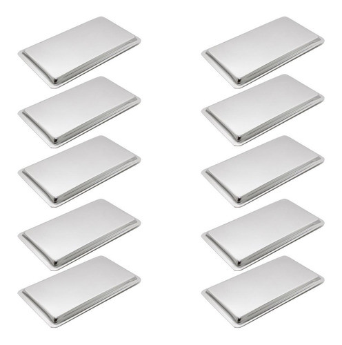 10 Bandejas Inox Dentista Manicure Esteticista 22x17x1,5cm 0