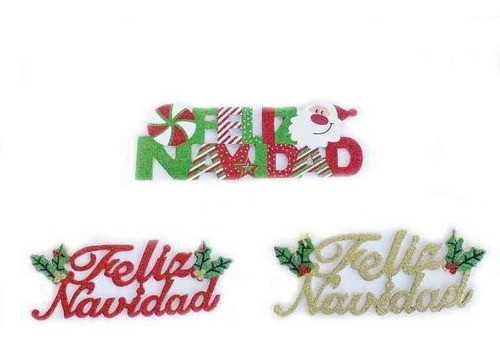 Cartel De Feliz Navidad Brillante Chico, Colgante X1 0