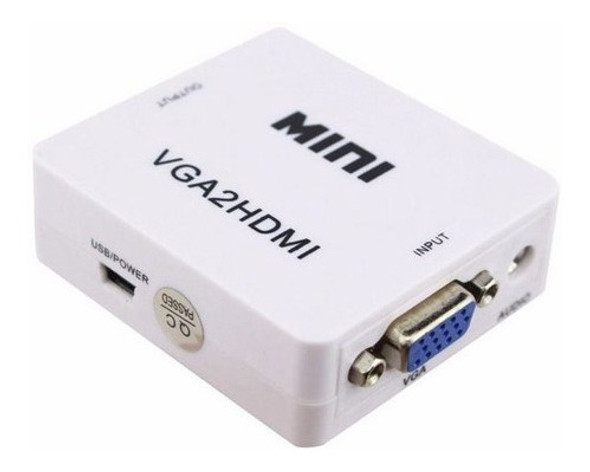 Mini Adaptador Conversor Vga P/ Hdmi Transmite Áudio E Vídeo 0