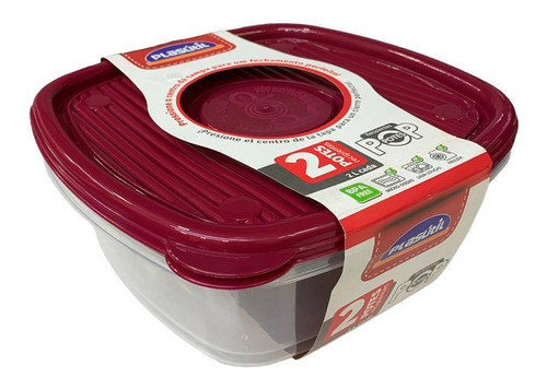 Conjunto 2 Potes Plasticos Plasutil Com 2litros 1