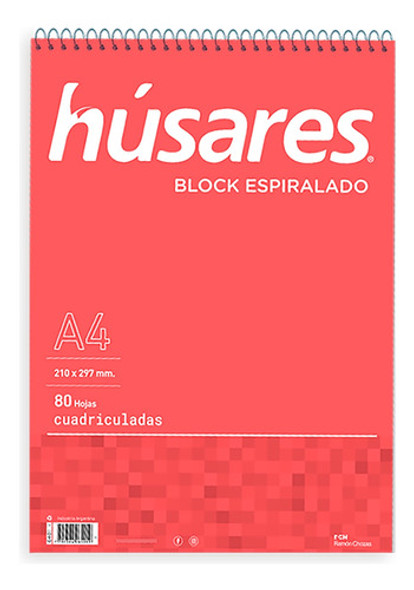 Block A4 Espiralado Husares - Cuadriculado 0