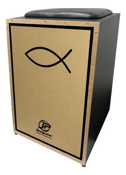 Cajon Jaguar Eletroacústico Estampa Peixe Cristão 0