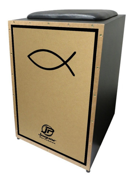 Cajon Jaguar Eletroacústico Estampa Peixe Cristão 1