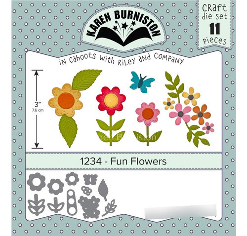 Scrapbook Karen Burniston Troquel  Flores Fun Flowers 0
