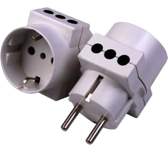 Par De Fichas Adaptador Schucko A Schucko + 2 Tomas 3 Línea 0