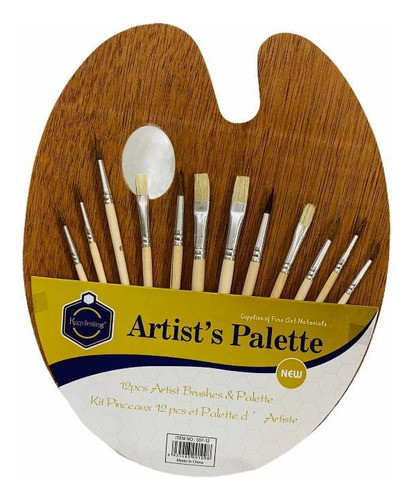 Kit De Paleta Oleo Pintor Pinceles 12 Acuarelas 1