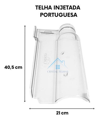 Kit 20 Telha Transparente Portuguesa 40x21cm Linha Injetada 1