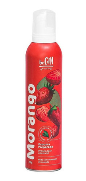 Espuma P/ Drinks Em Spray Sabor Morango  Begin 200grs/ 1