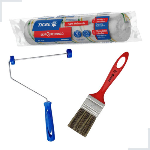 Kit Pintura Rolo Antirespingo+suporte+trincha 500 - Tigre 0