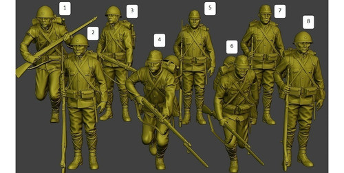 Soldado Japonés Mod2 Ww2, 20cm De Altura, Color Blanco 0