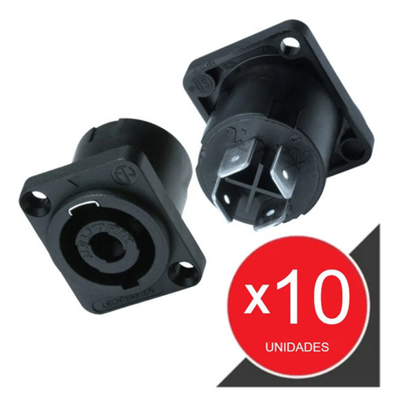 Combo 10 Conector Ficha Speakon Hembra 4 Contactos Redonda 1
