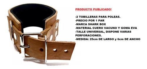 Par De Tobilleras Para Polea, Cuero,fitness-musculacion 1