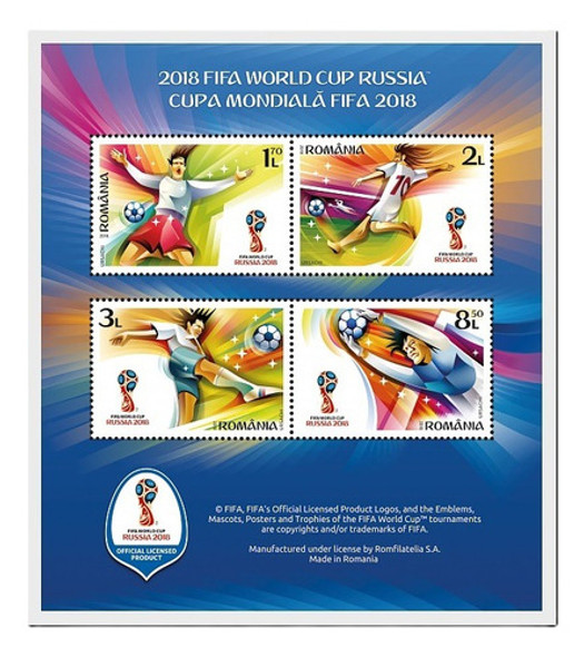 2018 Deportes- Mundial Futbol Rusia - Rumania (bloque) Mint 0