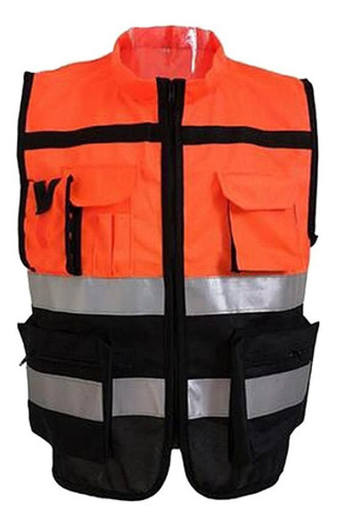 Segurança Com Zíper Frontal De Alta Xl 175 Laranja Preto 0