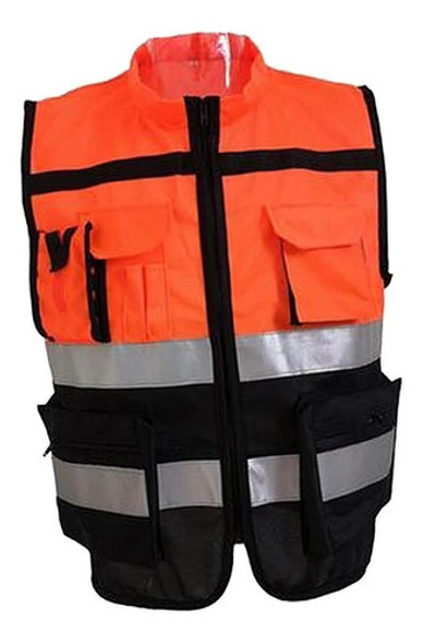 Segurança Com Zíper Frontal De Alta Xl 175 Laranja Preto 1