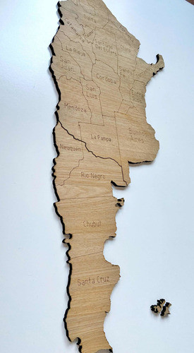 Mapa Argentina 3d Madera 1