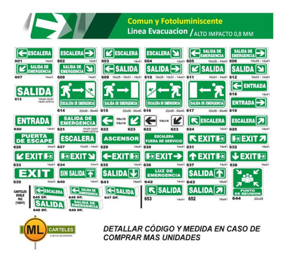 Cartel Evacuacion Exit Oblicua Arriba Derecha 14x41 1