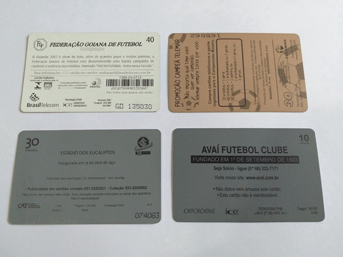 Ct185= 4 Cartoes Tema Futebol = Desc,5,00 Ver Abaixo 1