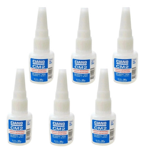 Adhesivo Cianoacrilato Ciano Cm2 20gr Instantaneo Pack X 6 0