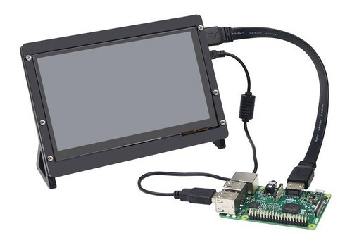 Tela Touch Lcd 7 Pol + Suporte 1024x600 Para Raspberry Pi3/4 0