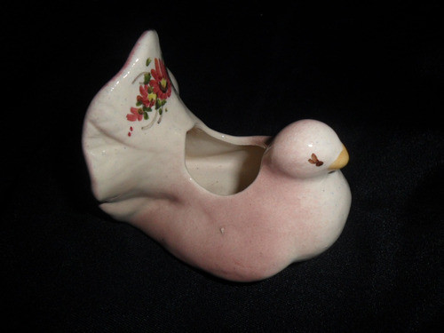 Ave Paloma Ceramica Esmaltada Lapicero Florero Alhajero 0