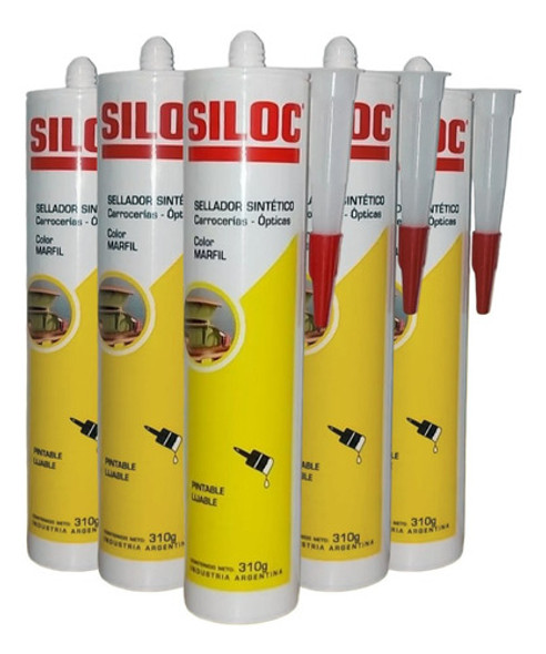 Sellador Sintetico Siloc Carroceria Optica Marfil 310g  X6u 0