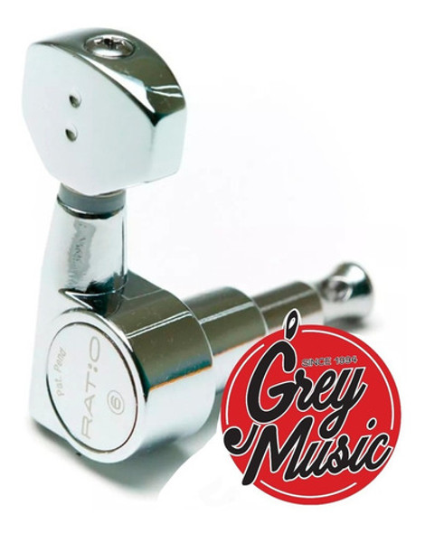 Clavijero Guitarra Electrica Ratio 6l Prn-2721-c0 Cromado Mi 0