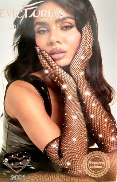 Guantes Con Brillo/guantes De Red Con Strass 1