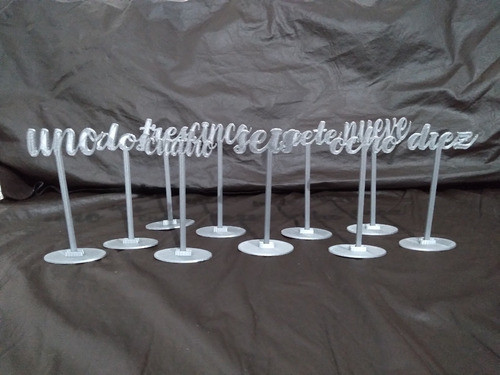 Centros De Mesa Numero Indicadores X10 En 20cm Personalizado 1