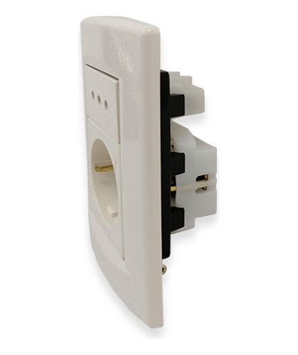 Plaqueta Armada T/cte. 3 Línea + Schuko B/blanche 1