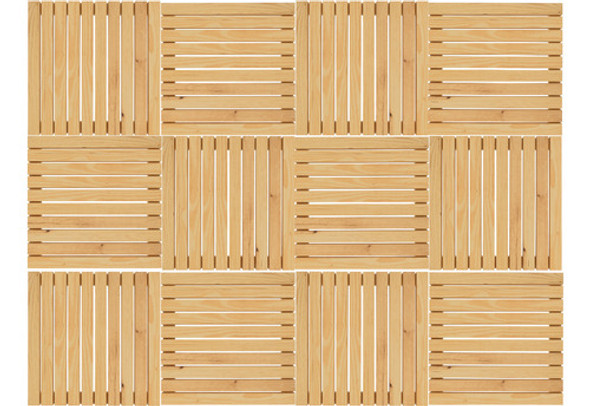 2 Deck Madeira Modular 50x50cm Multiuso - Deck Box Piso 0