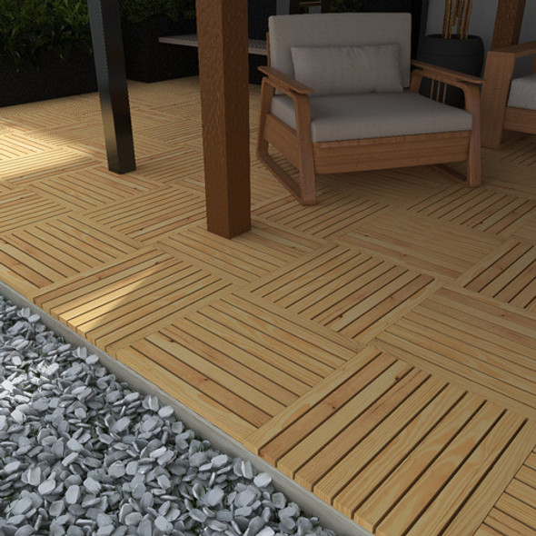 2 Deck Madeira Modular 50x50cm Multiuso - Deck Box Piso 1