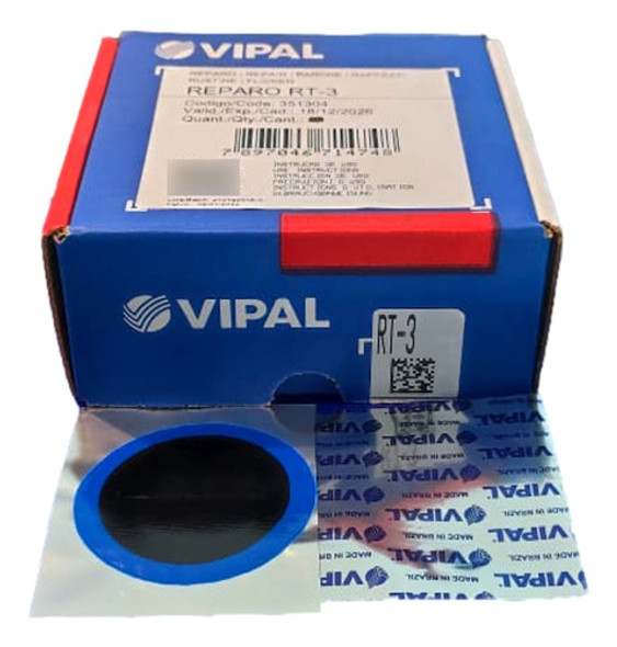 Remendo Borracharia Vipal P Pneu Sem Câmara Carro E Moto Rt3 0