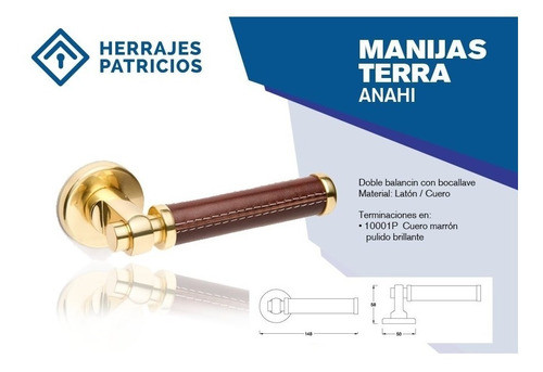 Manija Doble Terra Anahi Combinado Dorado/cuero Marron Compl 1