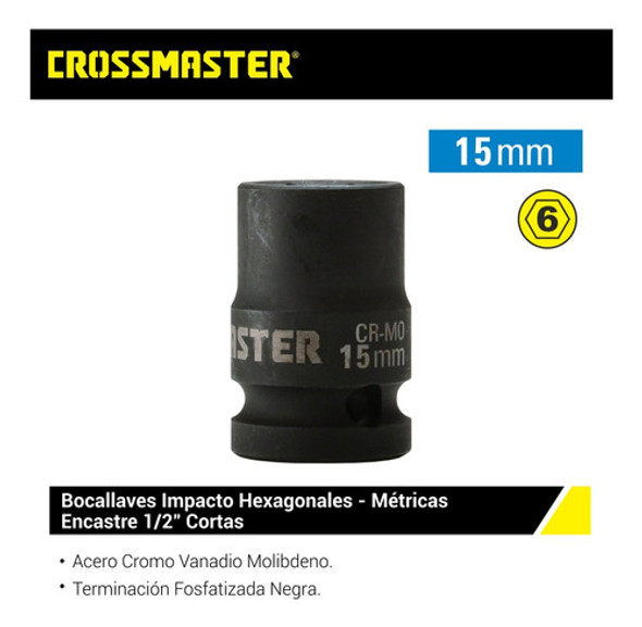 Bocallaves Hexagonales Impacto 1/2 X 15mm Crossmaster 1