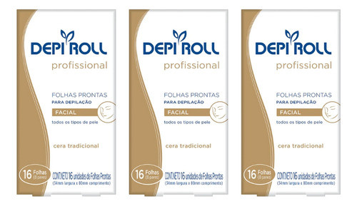 Depilatorio Depiroll Folha Facial Com 16 Tradicional - 3un 0