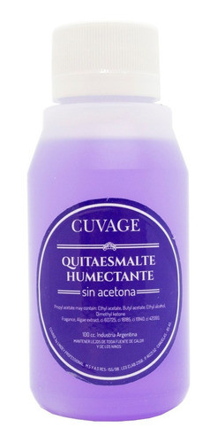 Cuvage Quitaesmalte Uñas Humectante Sin Acetona X100ml 0