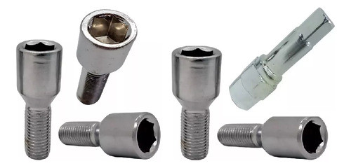 5 Parafuso Roda Allen Vw Gol Bola + Chave Allen 17/19mm 0